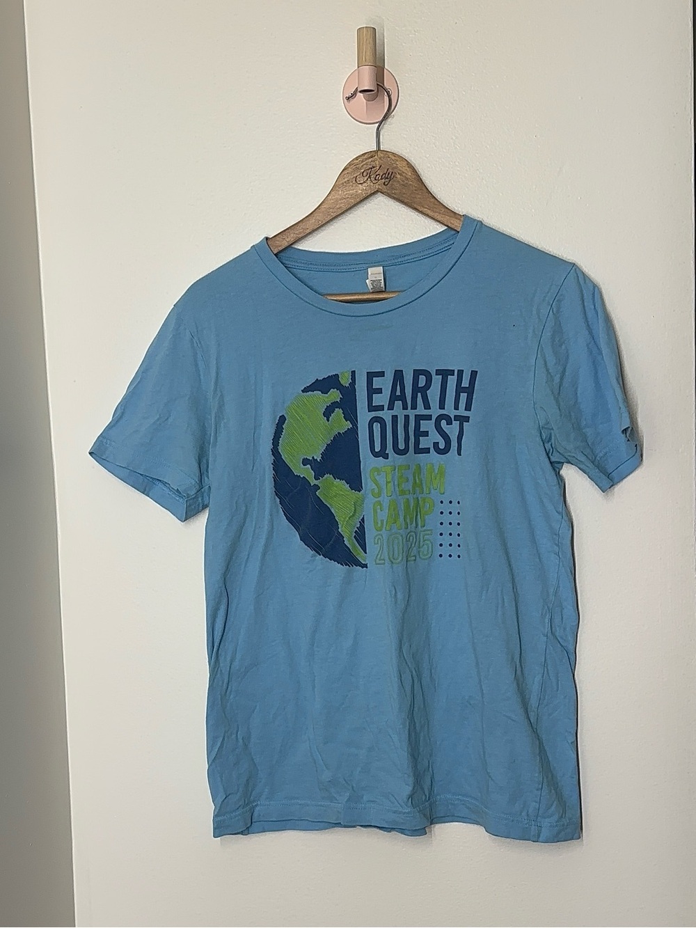 Bella Canvas Earth Quest STEAM Camp 2025 Graphic Tee Blue Medium